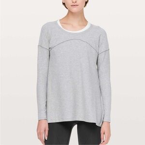 Lululemon Hit unwind long sleeve shirt slit sides grey size 8
